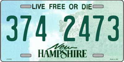NH license plate 3742473