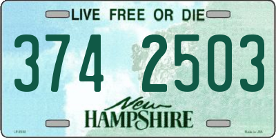 NH license plate 3742503