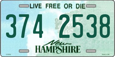 NH license plate 3742538