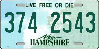NH license plate 3742543