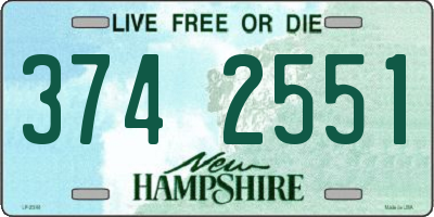 NH license plate 3742551
