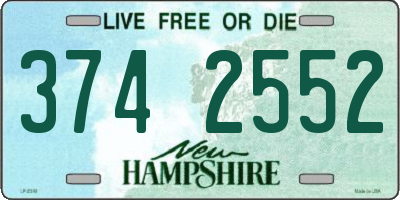 NH license plate 3742552