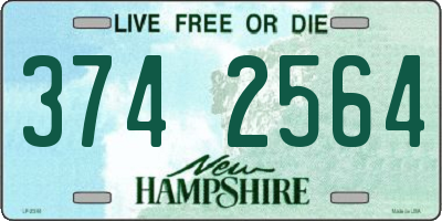 NH license plate 3742564