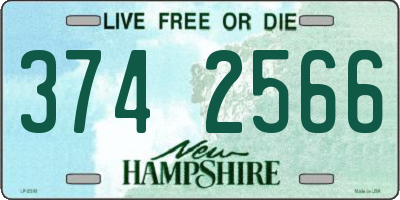NH license plate 3742566