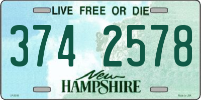 NH license plate 3742578