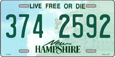 NH license plate 3742592