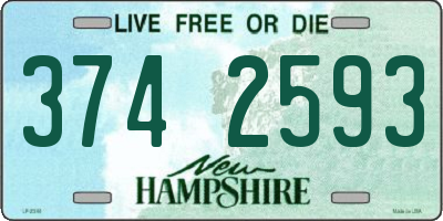 NH license plate 3742593