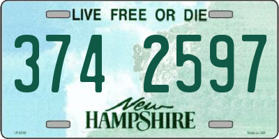 NH license plate 3742597