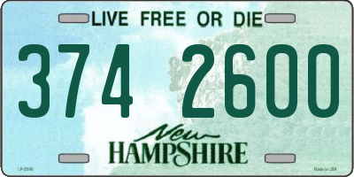 NH license plate 3742600