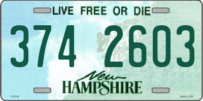 NH license plate 3742603