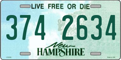 NH license plate 3742634