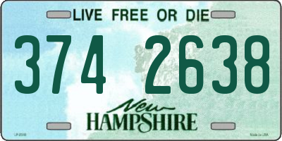 NH license plate 3742638