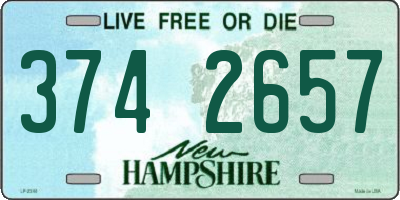 NH license plate 3742657