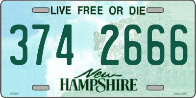 NH license plate 3742666
