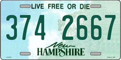 NH license plate 3742667