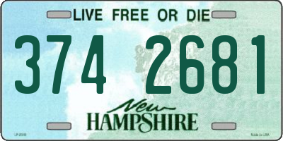 NH license plate 3742681