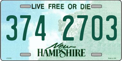 NH license plate 3742703