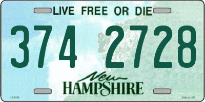 NH license plate 3742728