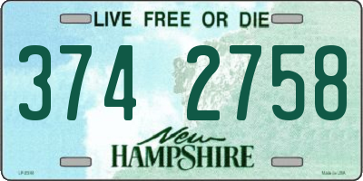NH license plate 3742758