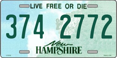 NH license plate 3742772