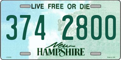 NH license plate 3742800