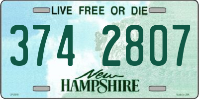 NH license plate 3742807