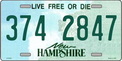 NH license plate 3742847