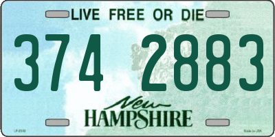 NH license plate 3742883