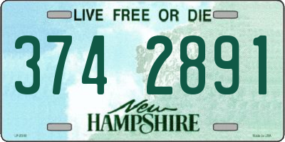 NH license plate 3742891