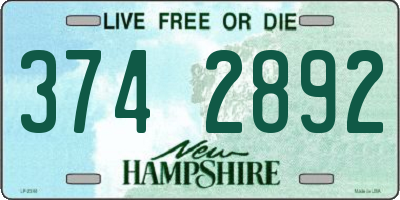 NH license plate 3742892