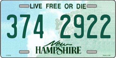 NH license plate 3742922