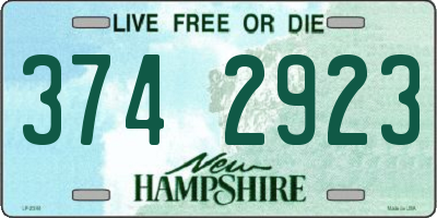 NH license plate 3742923