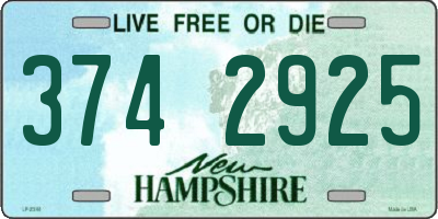NH license plate 3742925