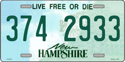 NH license plate 3742933