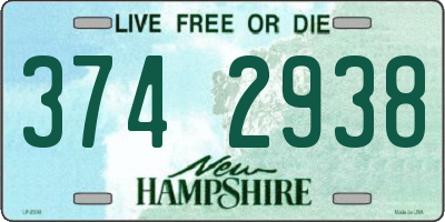 NH license plate 3742938