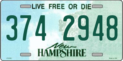NH license plate 3742948