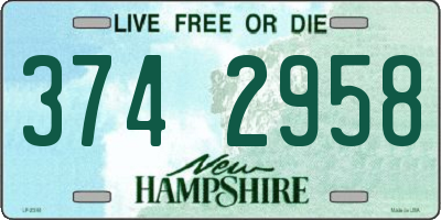 NH license plate 3742958