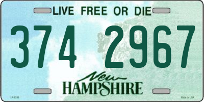 NH license plate 3742967
