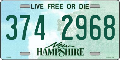 NH license plate 3742968