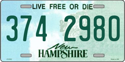 NH license plate 3742980