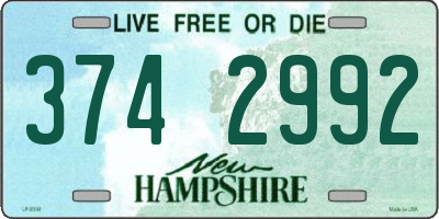 NH license plate 3742992