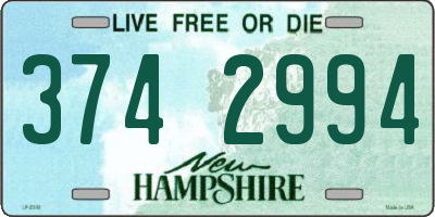 NH license plate 3742994