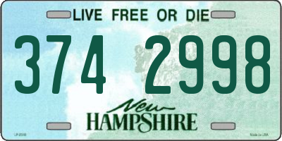 NH license plate 3742998