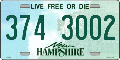 NH license plate 3743002