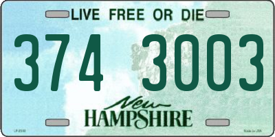 NH license plate 3743003