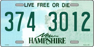 NH license plate 3743012