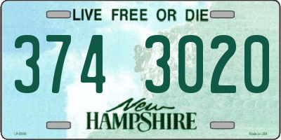 NH license plate 3743020