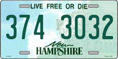NH license plate 3743032