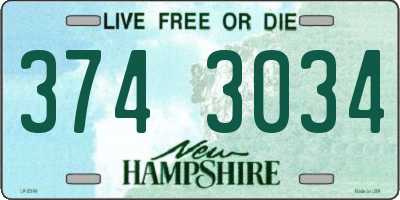NH license plate 3743034