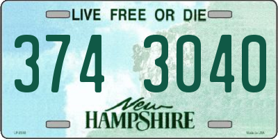 NH license plate 3743040